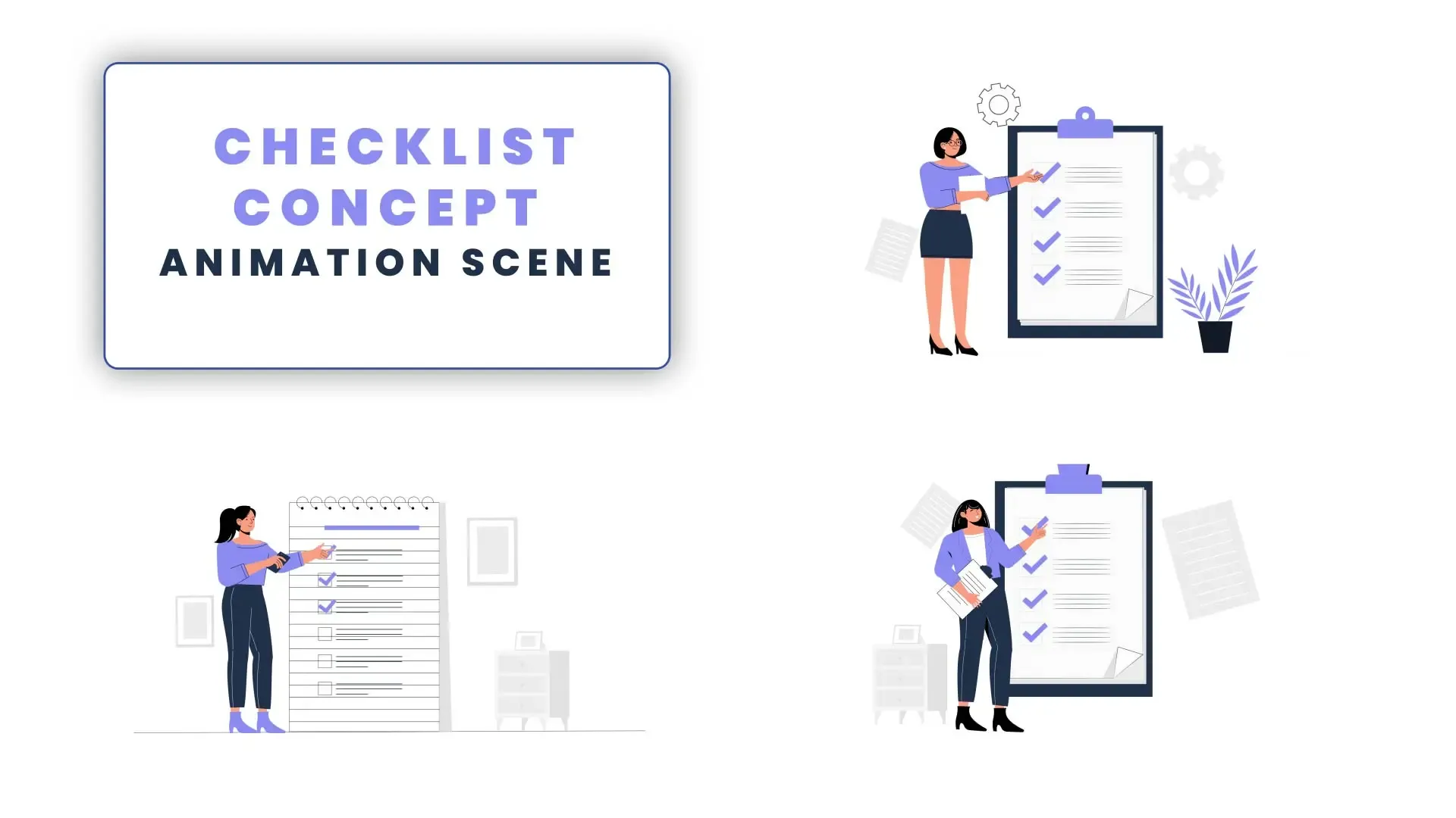 Checklist Concept 2d Flat Character Animation Scence